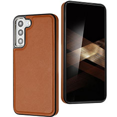 Coque Luxe Cuir Housse Etui YB6 pour Samsung Galaxy S25 Plus 5G Marron