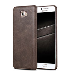 Coque Luxe Cuir Housse L01 pour Samsung Galaxy C5 Pro C5010 Marron