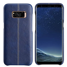 Coque Luxe Cuir Housse L01 pour Samsung Galaxy S8 Bleu