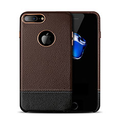 Coque Luxe Cuir Housse pour Apple iPhone 7 Plus Marron