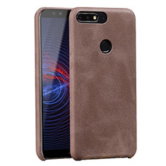 Coque Luxe Cuir Housse pour Huawei Enjoy 8 Marron