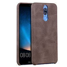 Coque Luxe Cuir Housse pour Huawei Mate 10 Lite Marron