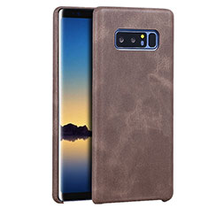 Coque Luxe Cuir Housse pour Samsung Galaxy Note 8 Marron