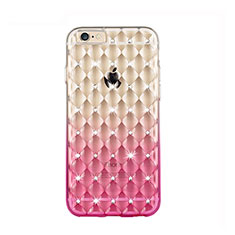 Coque Luxe Strass Bling Diamant Transparente Degrade pour Apple iPhone 6S Rose