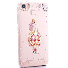 Coque Luxe Strass Diamant Bling Paon pour Huawei Enjoy 5S Rouge