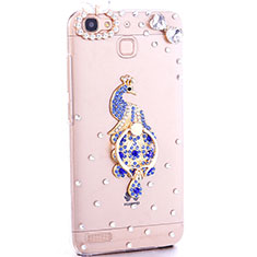 Coque Luxe Strass Diamant Bling Paon pour Huawei G8 Mini Bleu