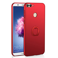 Coque Plastique Housse Etui Rigide Mat avec Support Bague Anneau A01 pour Huawei Enjoy 7S Rouge