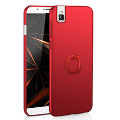 Coque Plastique Housse Etui Rigide Mat avec Support Bague Anneau A01 pour Huawei Honor 7i shot X Rouge