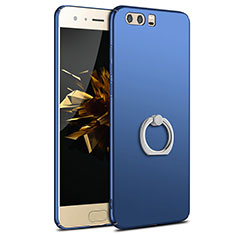 Coque Plastique Housse Etui Rigide Mat avec Support Bague Anneau A01 pour Huawei Honor 9 Bleu