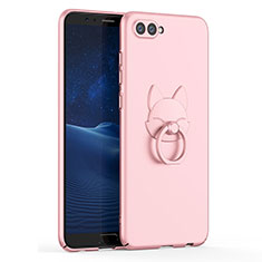 Coque Plastique Housse Etui Rigide Mat avec Support Bague Anneau A01 pour Huawei Honor V10 Or Rose