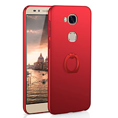 Coque Plastique Housse Etui Rigide Mat avec Support Bague Anneau A01 pour Huawei Honor X5 Rouge