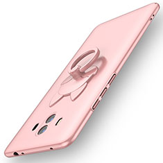 Coque Plastique Housse Etui Rigide Mat avec Support Bague Anneau A01 pour Huawei Mate 10 Or Rose