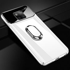 Coque Plastique Housse Etui Rigide Mat avec Support Bague Anneau A01 pour Huawei Mate 20 Pro Blanc