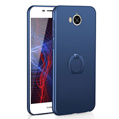 Coque Plastique Housse Etui Rigide Mat avec Support Bague Anneau A01 pour Huawei Nova Young Bleu