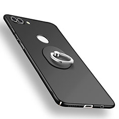 Coque Plastique Housse Etui Rigide Mat avec Support Bague Anneau A01 pour Huawei Y9 (2018) Noir