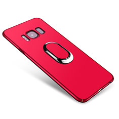 Coque Plastique Housse Etui Rigide Mat avec Support Bague Anneau A01 pour Samsung Galaxy S8 Plus Rouge