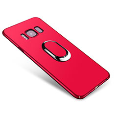 Coque Plastique Housse Etui Rigide Mat avec Support Bague Anneau A01 pour Samsung Galaxy S8 Rouge