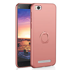 Coque Plastique Housse Etui Rigide Mat avec Support Bague Anneau A01 pour Xiaomi Mi 4C Or Rose