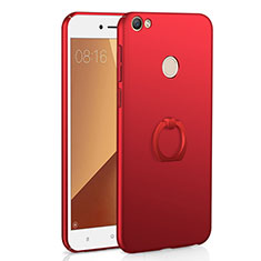 Coque Plastique Housse Etui Rigide Mat avec Support Bague Anneau A01 pour Xiaomi Redmi Note 5A High Edition Rouge