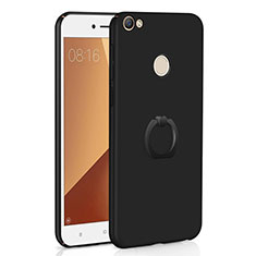 Coque Plastique Housse Etui Rigide Mat avec Support Bague Anneau A01 pour Xiaomi Redmi Note 5A Prime Noir