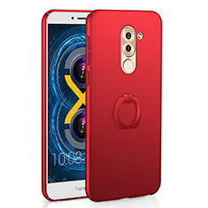 Coque Plastique Housse Etui Rigide Mat avec Support Bague Anneau A02 pour Huawei GR5 (2017) Rouge