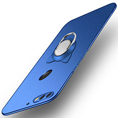 Coque Plastique Housse Etui Rigide Mat avec Support Bague Anneau A04 pour Huawei Honor 7C Bleu