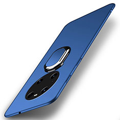 Coque Plastique Housse Etui Rigide Mat avec Support Bague Anneau Aimante Magnetique A01 pour Huawei Mate 40 Pro Bleu