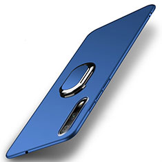 Coque Plastique Housse Etui Rigide Mat avec Support Bague Anneau Aimante Magnetique A01 pour Huawei Y9 Prime (2019) Bleu