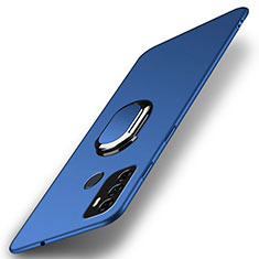 Coque Plastique Housse Etui Rigide Mat avec Support Bague Anneau Aimante Magnetique A01 pour Oppo A11s Bleu