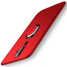 Coque Plastique Housse Etui Rigide Mat avec Support Bague Anneau Aimante Magnetique A01 pour Oppo A11X Rouge