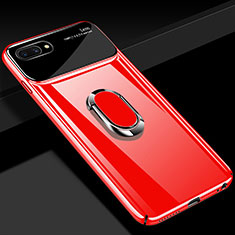 Coque Plastique Housse Etui Rigide Mat avec Support Bague Anneau Aimante Magnetique A01 pour Oppo A12e Rouge