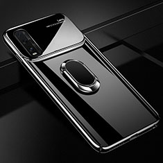 Coque Plastique Housse Etui Rigide Mat avec Support Bague Anneau Aimante Magnetique A01 pour Oppo Find X2 Noir