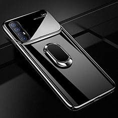 Coque Plastique Housse Etui Rigide Mat avec Support Bague Anneau Aimante Magnetique A01 pour Oppo Reno3 Pro Noir