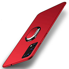 Coque Plastique Housse Etui Rigide Mat avec Support Bague Anneau Aimante Magnetique A01 pour Realme Q2 Pro 5G Rouge