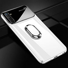 Coque Plastique Housse Etui Rigide Mat avec Support Bague Anneau Aimante Magnetique A01 pour Realme XT Blanc