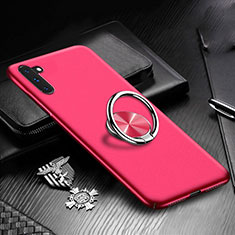 Coque Plastique Housse Etui Rigide Mat avec Support Bague Anneau Aimante Magnetique A01 pour Samsung Galaxy Note 10 Rouge