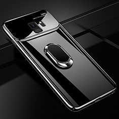 Coque Plastique Housse Etui Rigide Mat avec Support Bague Anneau Aimante Magnetique A01 pour Samsung Galaxy S9 Noir
