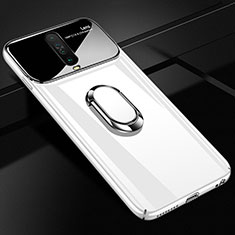 Coque Plastique Housse Etui Rigide Mat avec Support Bague Anneau Aimante Magnetique A02 pour Xiaomi Redmi K30 4G Blanc