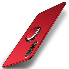 Coque Plastique Housse Etui Rigide Mat avec Support Bague Anneau Aimante Magnetique A04 pour Huawei Y9 Prime (2019) Rouge