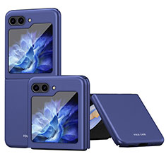 Coque Plastique Housse Etui Rigide Mat avec Support Bague Anneau Aimante Magnetique AN1 pour Samsung Galaxy Z Flip5 5G Bleu