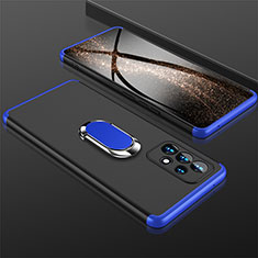 Coque Plastique Housse Etui Rigide Mat avec Support Bague Anneau Aimante Magnetique GK1 pour Samsung Galaxy A53 5G Bleu et Noir