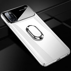 Coque Plastique Housse Etui Rigide Mat avec Support Bague Anneau Aimante Magnetique P01 pour Oppo A72 Blanc