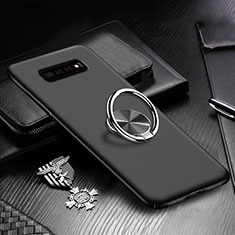 Coque Plastique Housse Etui Rigide Mat avec Support Bague Anneau Aimante Magnetique P01 pour Samsung Galaxy S10 Noir