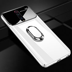 Coque Plastique Housse Etui Rigide Mat avec Support Bague Anneau Aimante Magnetique P01 pour Xiaomi Mi 9T Pro Blanc