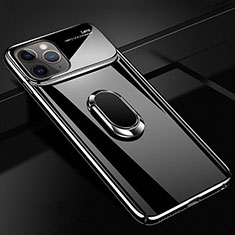 Coque Plastique Housse Etui Rigide Mat avec Support Bague Anneau Aimante Magnetique P02 pour Apple iPhone 11 Pro Max Noir