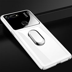 Coque Plastique Housse Etui Rigide Mat avec Support Bague Anneau Aimante Magnetique P02 pour Huawei Honor V20 Blanc