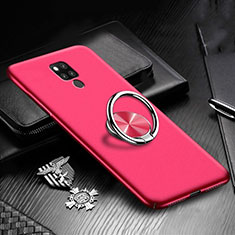 Coque Plastique Housse Etui Rigide Mat avec Support Bague Anneau Aimante Magnetique P02 pour Huawei Mate 20 X 5G Rose Rouge