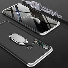 Coque Plastique Housse Etui Rigide Mat avec Support Bague Anneau Aimante Magnetique P02 pour Huawei P20 Lite (2019) Argent et Noir