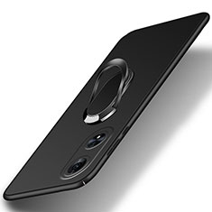 Coque Plastique Housse Etui Rigide Mat avec Support Bague Anneau Aimante Magnetique pour Oppo A1 Pro 5G Noir