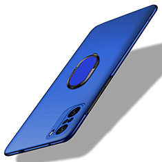 Coque Plastique Housse Etui Rigide Mat avec Support Bague Anneau Aimante Magnetique pour Xiaomi Mi 11i 5G Bleu